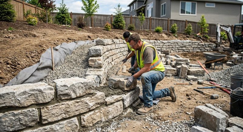 Block Retaining Wall Installation in Marin County, CA