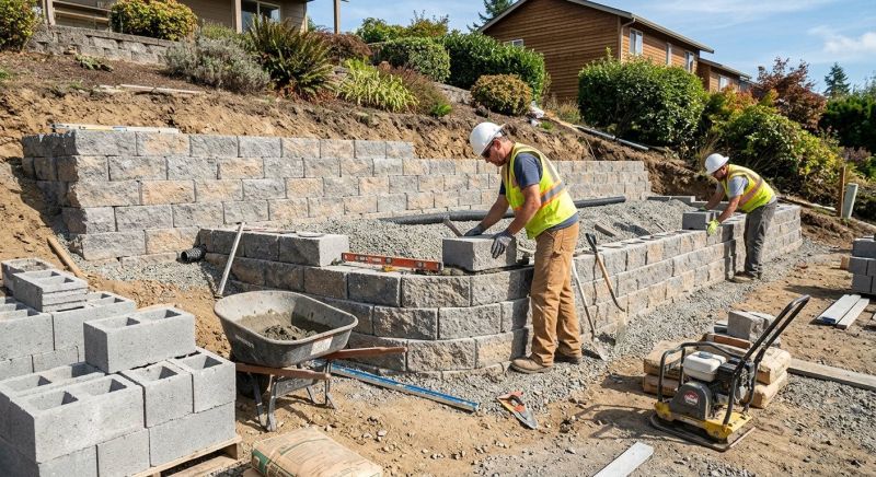 Block Retaining Wall Installation in Daytona Beach, FL