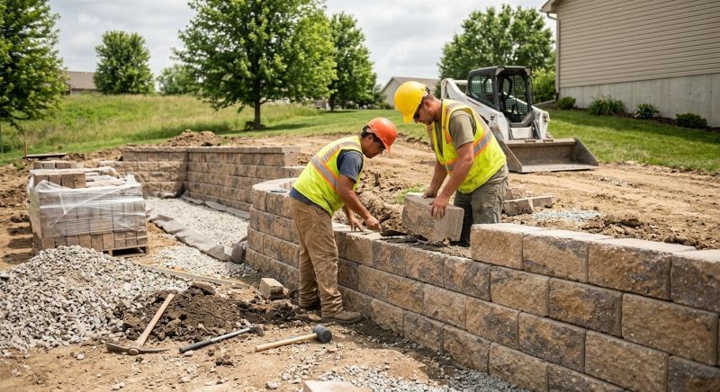 Block Retaining Wall Installation in Lakeland, FL